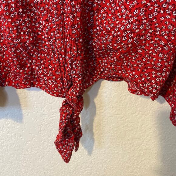 1 State Red Floral Blouse Plus Size 3X - Picture 7 of 8